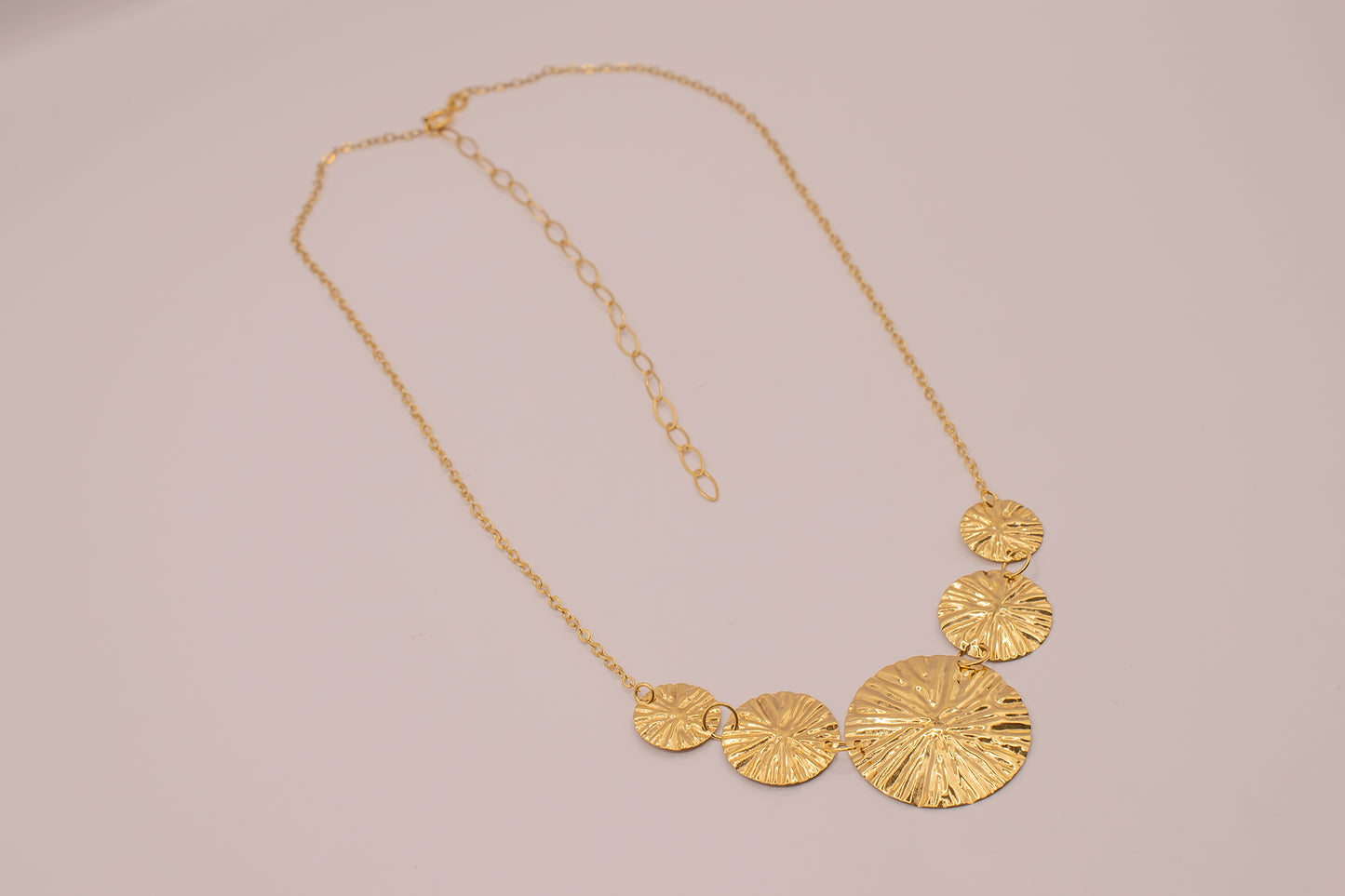 Vintage Estate 14k Yellow Gold Milor Italy Sun Disc Stationary Adjustable Length Necklace