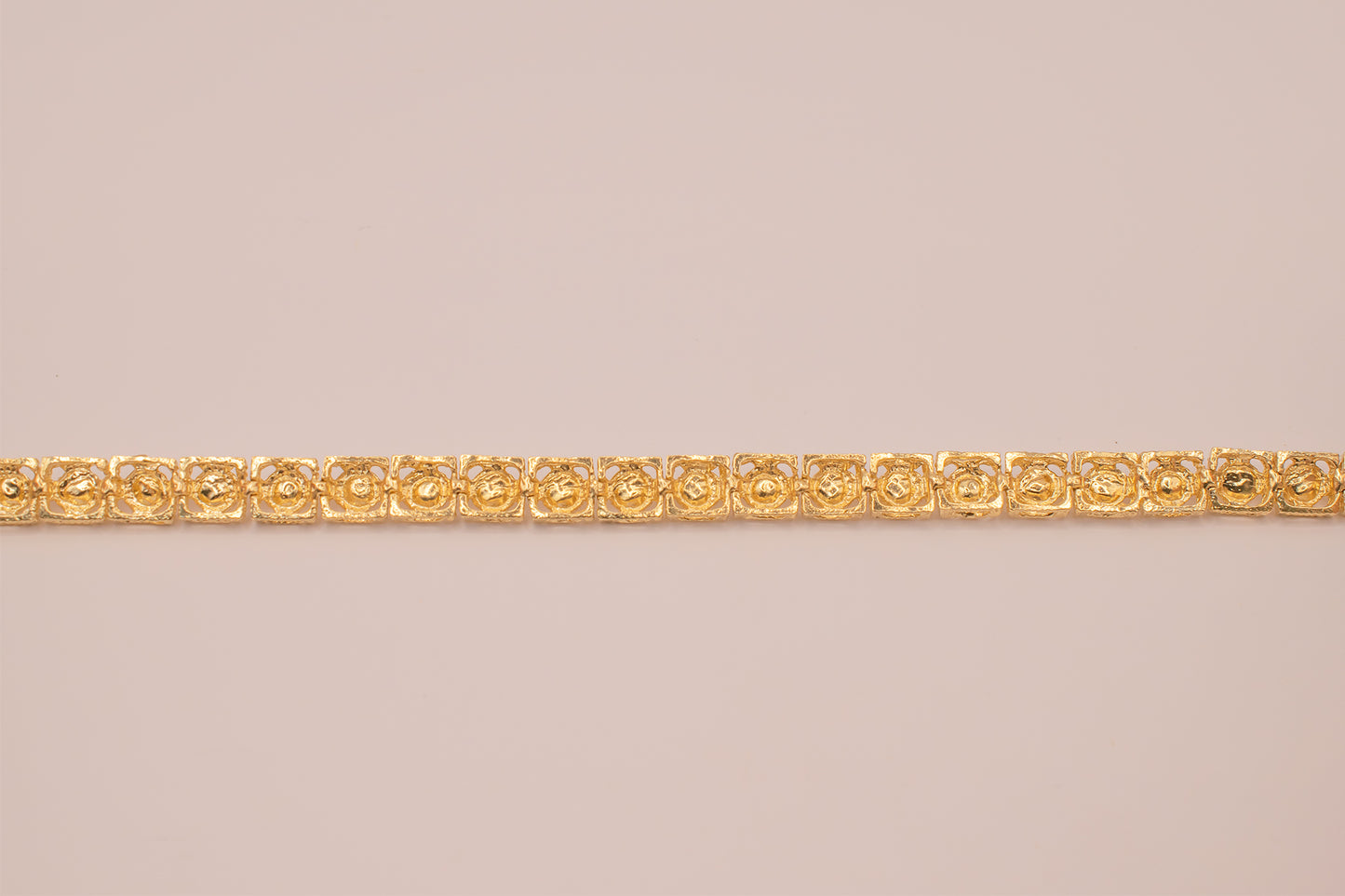 Vintage 14k Yellow Gold Sun Beam Diamond Cut Detail Bracelet 7 Inches