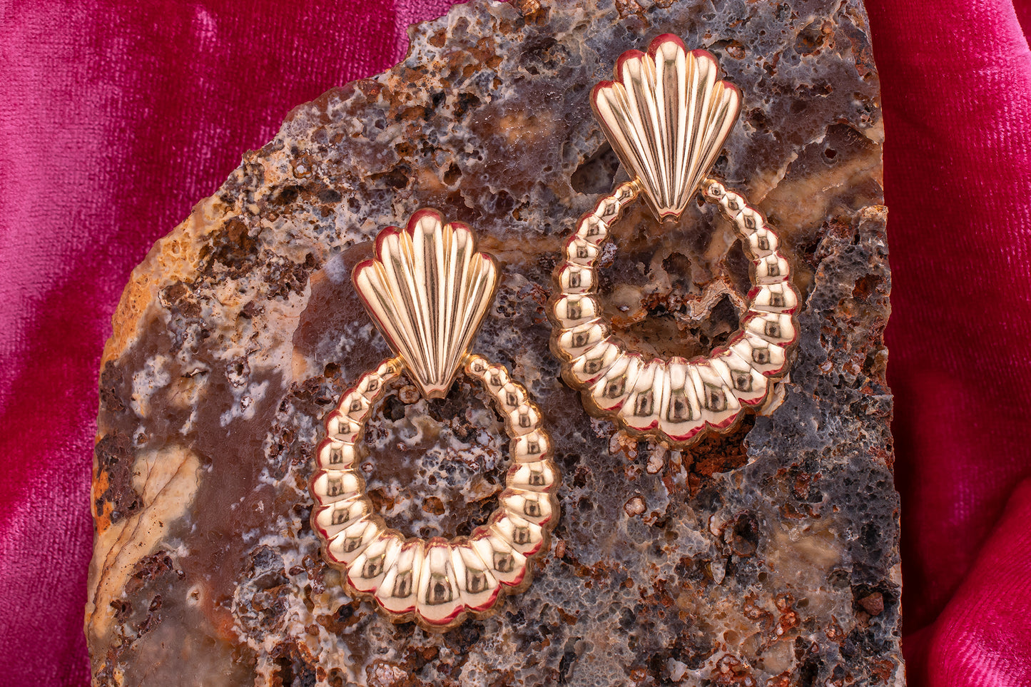 Vintage 14KT Yellow Gold Coquette Style Statement Earrings
