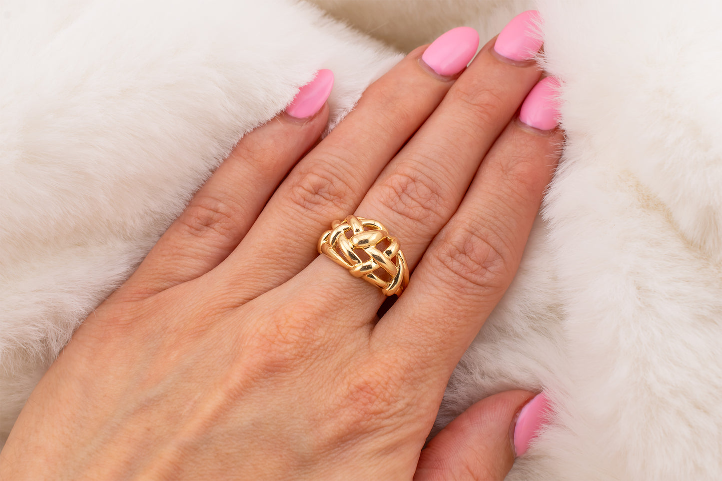 Vintage 14k Yellow Gold Braided Ring Size 6