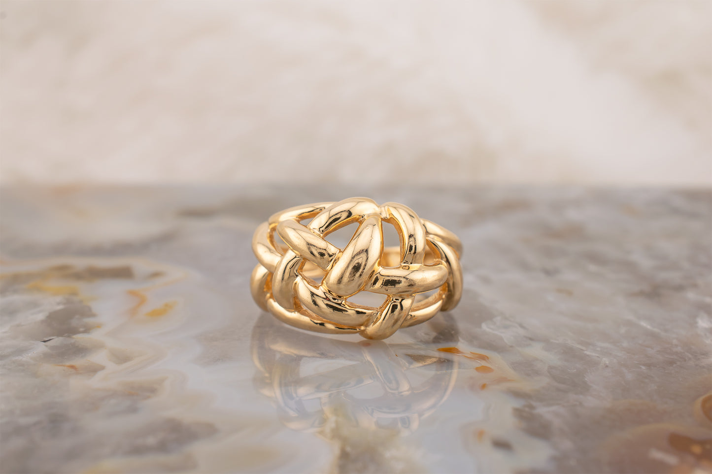 Vintage 14k Yellow Gold Braided Ring Size 6