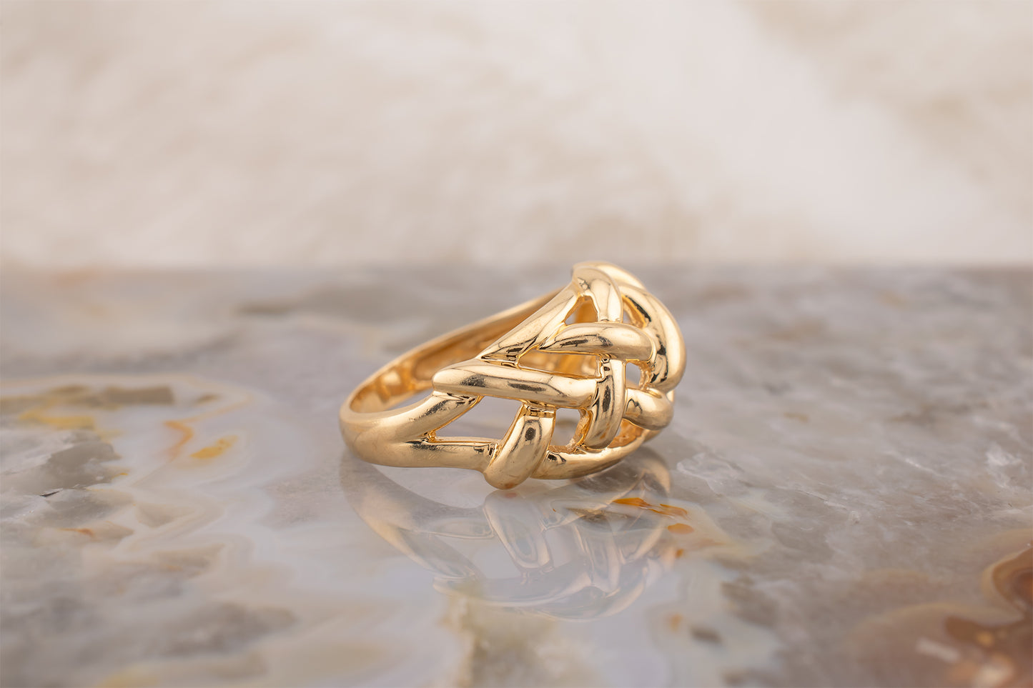Vintage 14k Yellow Gold Braided Ring Size 6