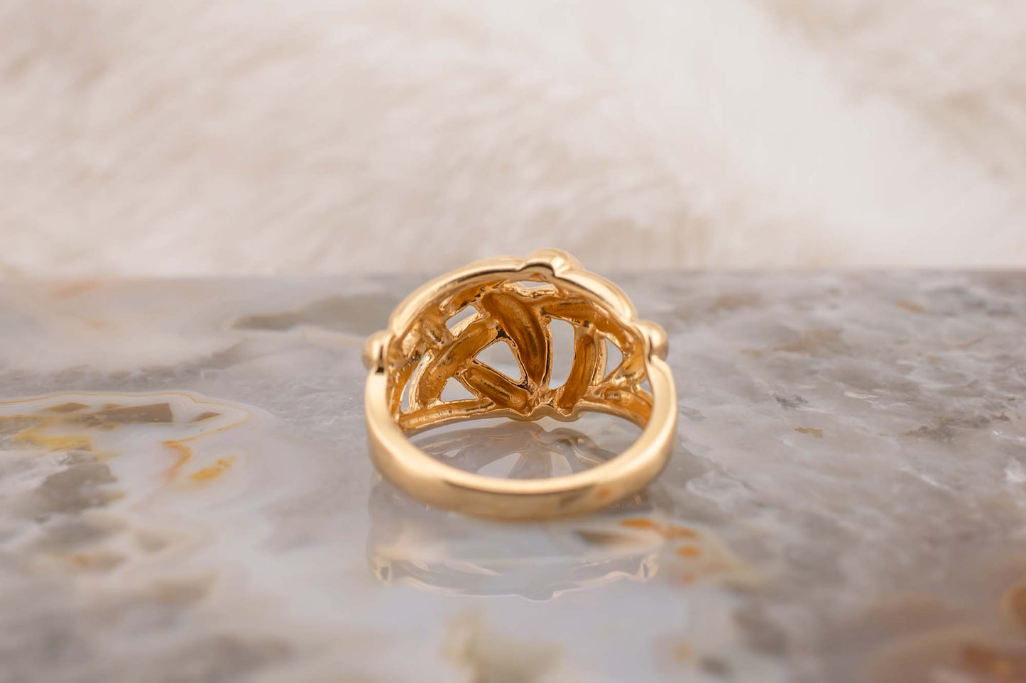 Vintage 14k Yellow Gold Braided Ring Size 6