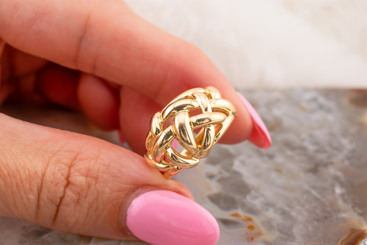 Vintage 14k Yellow Gold Braided Ring Size 6