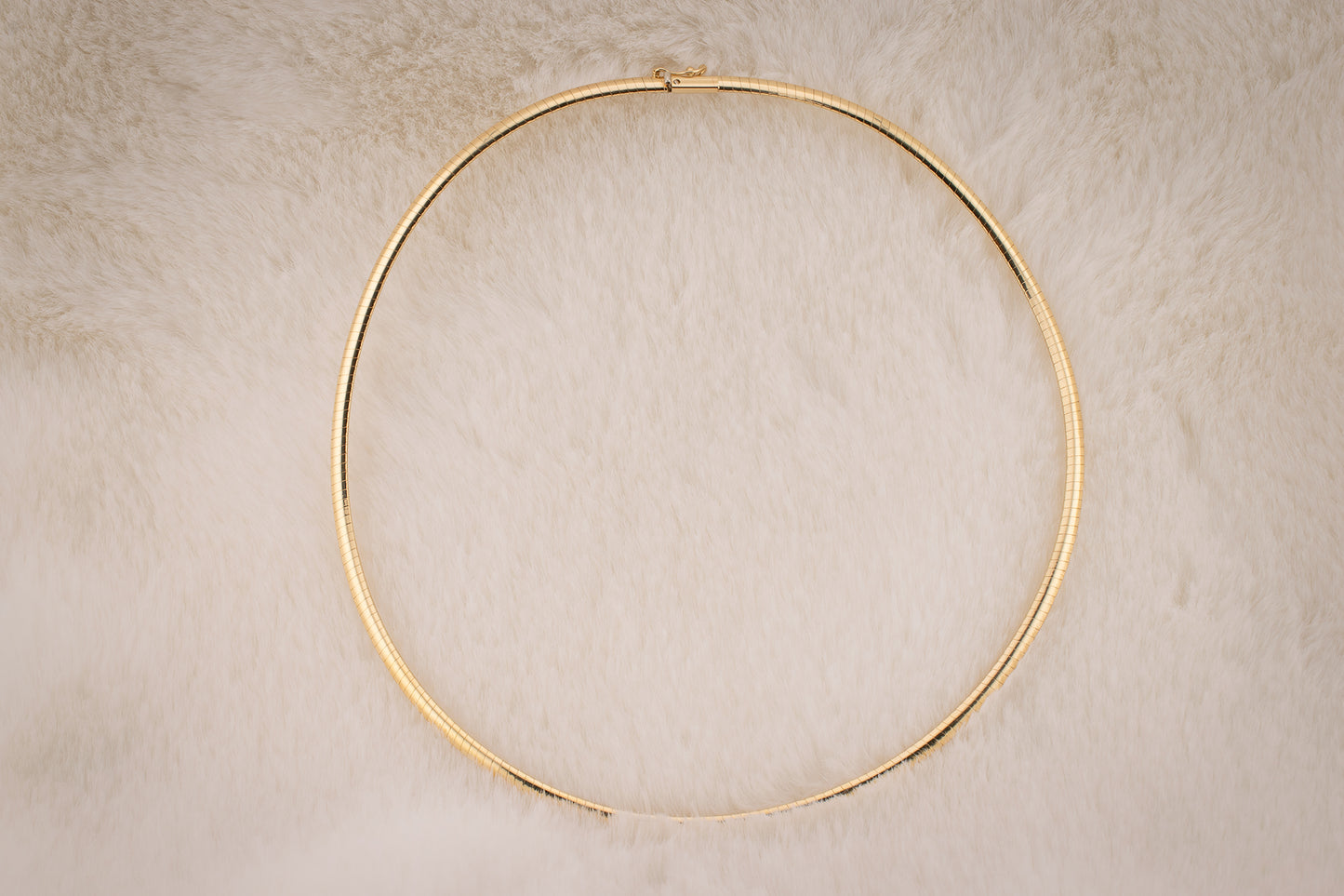 Vintage 14k Yellow Gold 3mm Omega Necklace 17 Inches