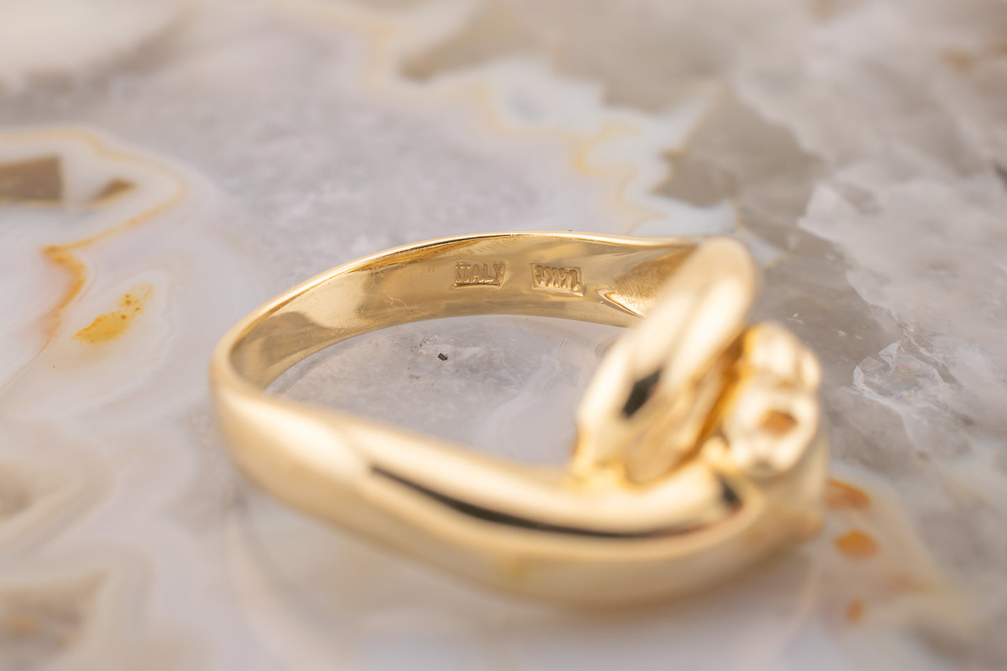 Solid 14K Yellow Gold Cougar, Panther, Cat Statement Ring Size 7