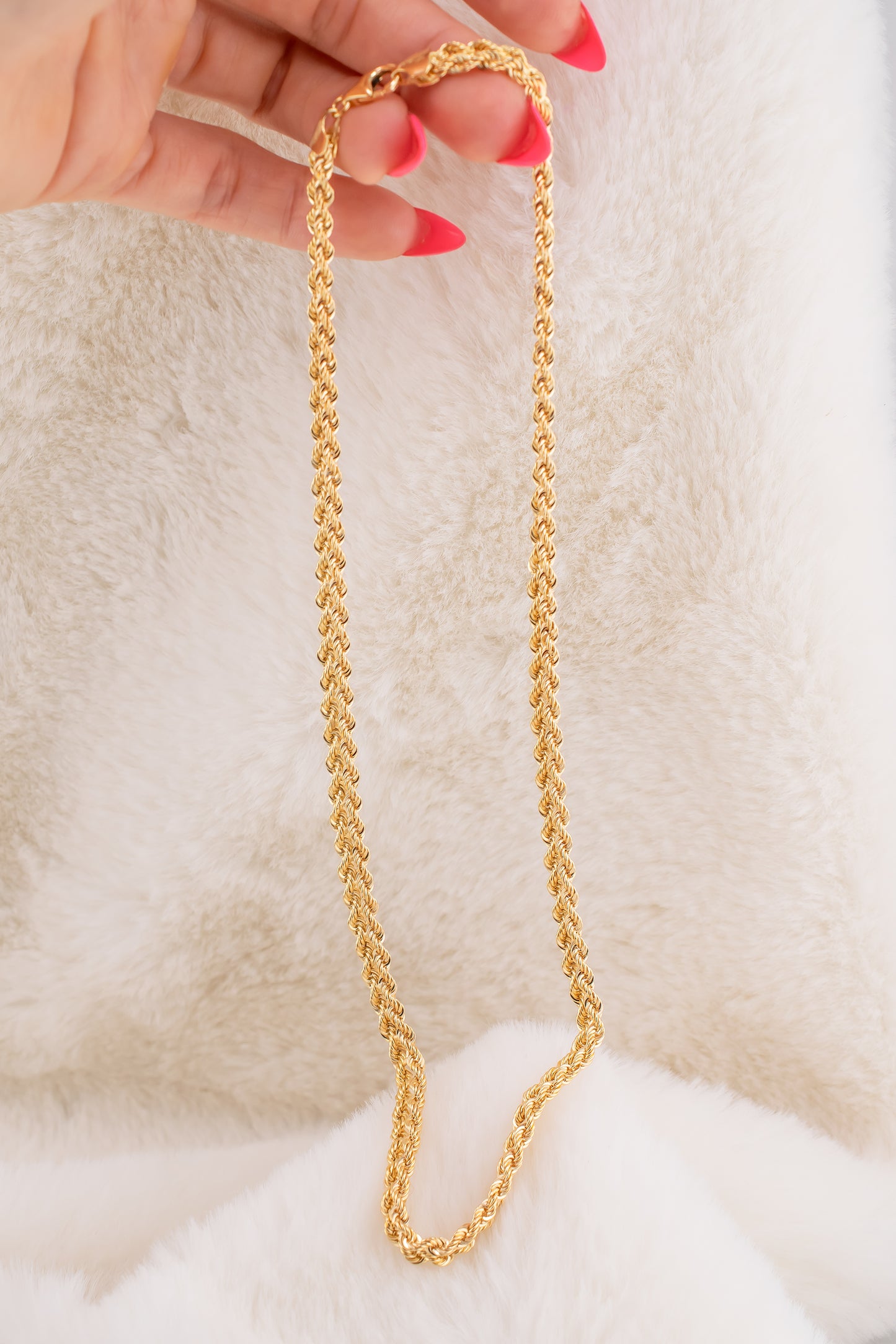 Vintage Estate Unisex 14 Karat Yellow Gold Double Rope Chain Necklace 17.5 Inches Long, 6mm Wide