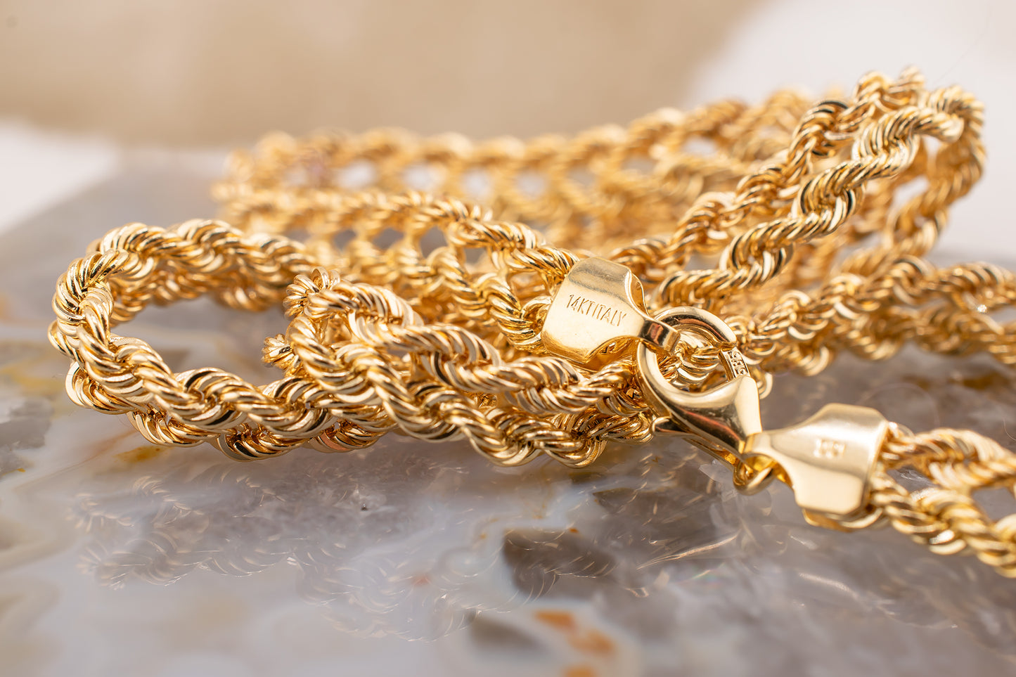 Vintage Estate Unisex 14 Karat Yellow Gold Double Rope Chain Necklace 17.5 Inches Long, 6mm Wide