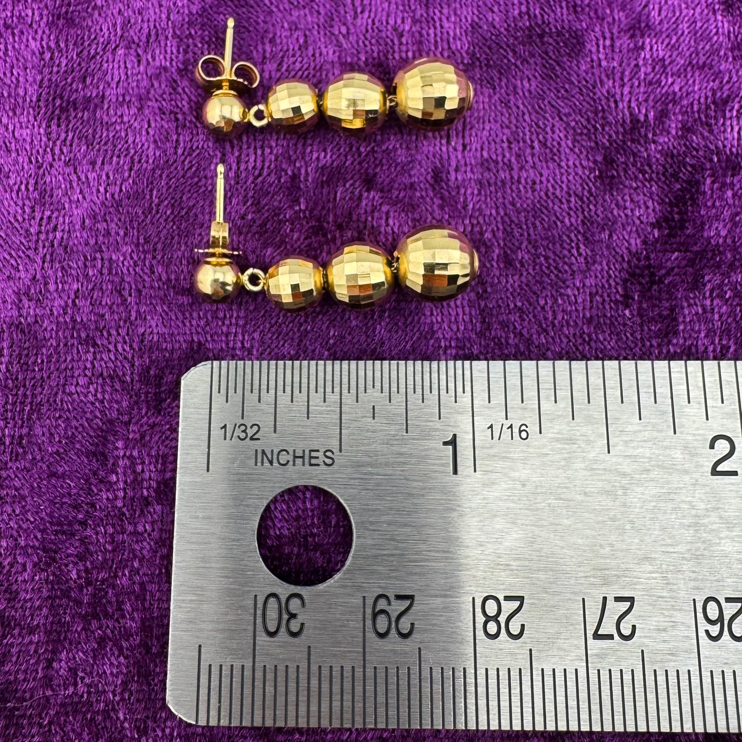 Vintage 14 Karat Yellow Gold Disco Ball Dangle Earrings