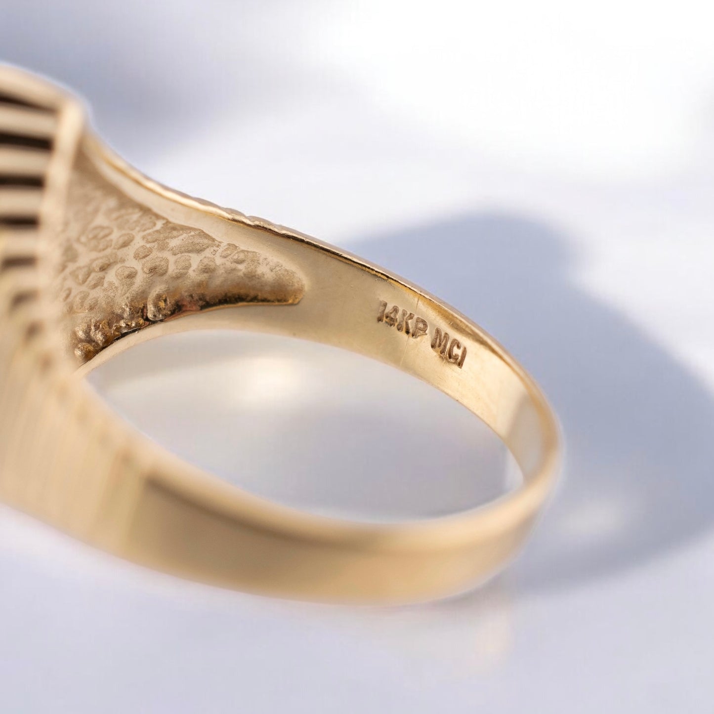 Circa 1980s Vintage 14 Karat Yellow Gold Round Brilliant Cut Diamond Ring 0.46 ctw. Size 6.25