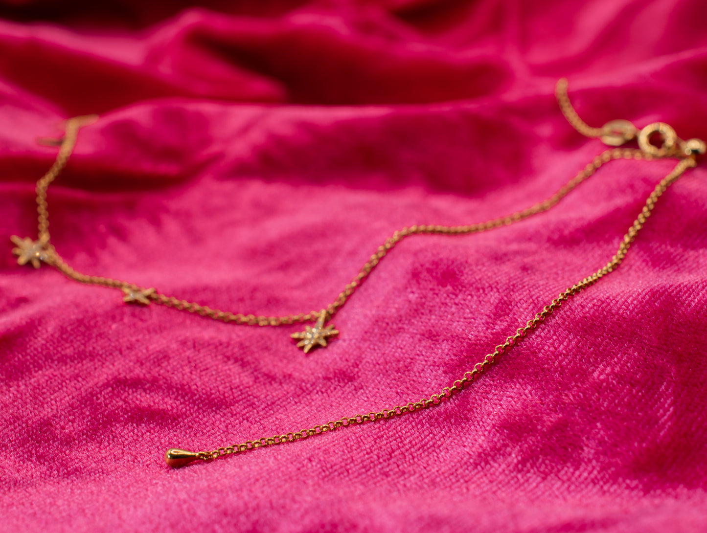 14k Diamond Starburst Station Necklace