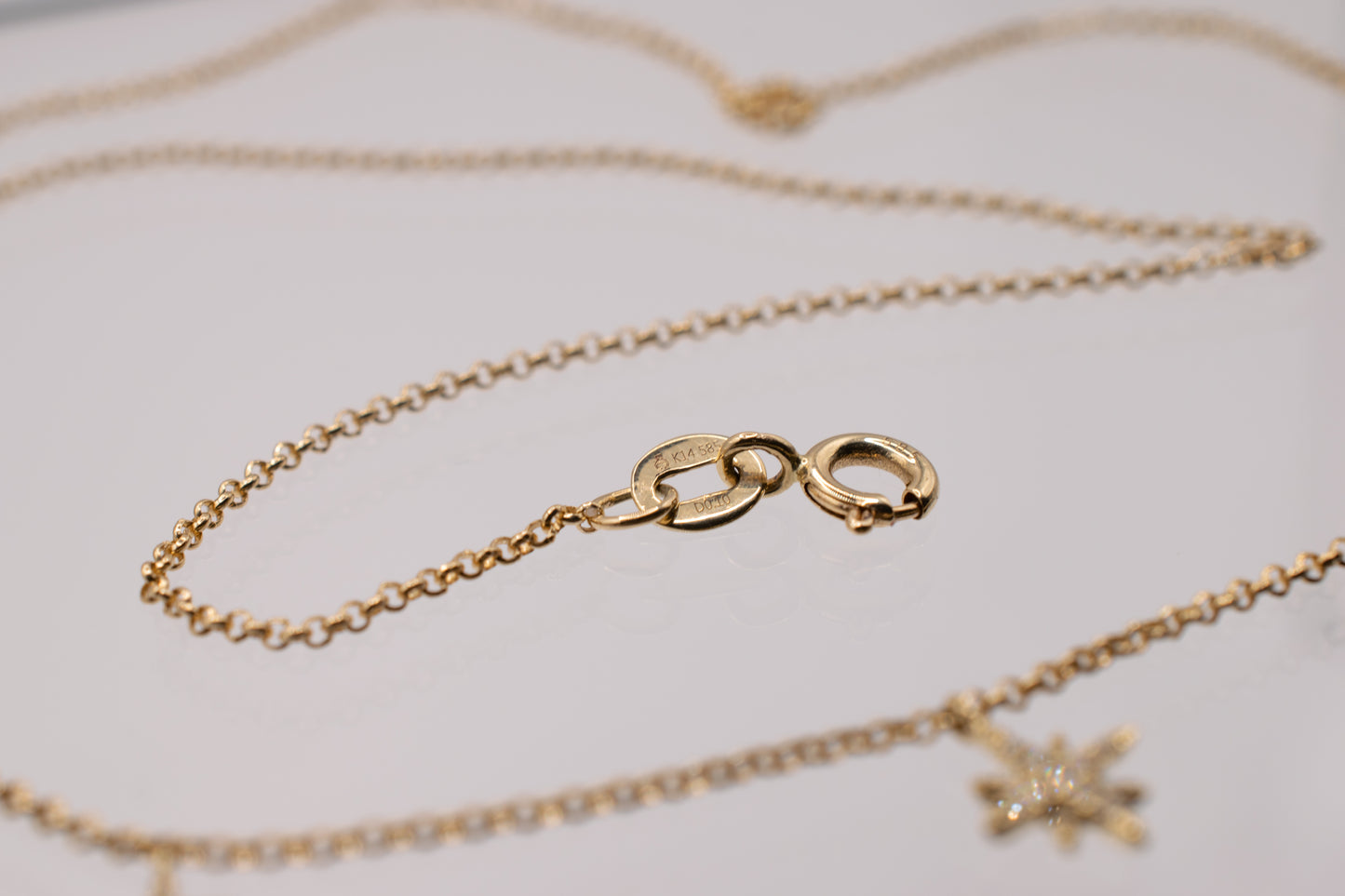 14k Diamond Starburst Station Necklace
