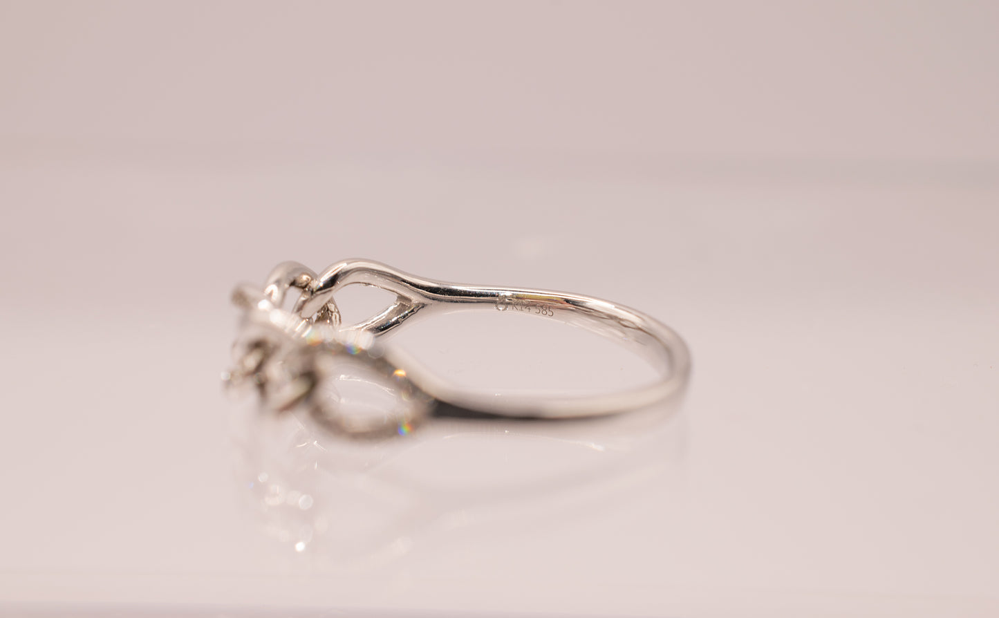 14K White Gold Chain Diamond Ring