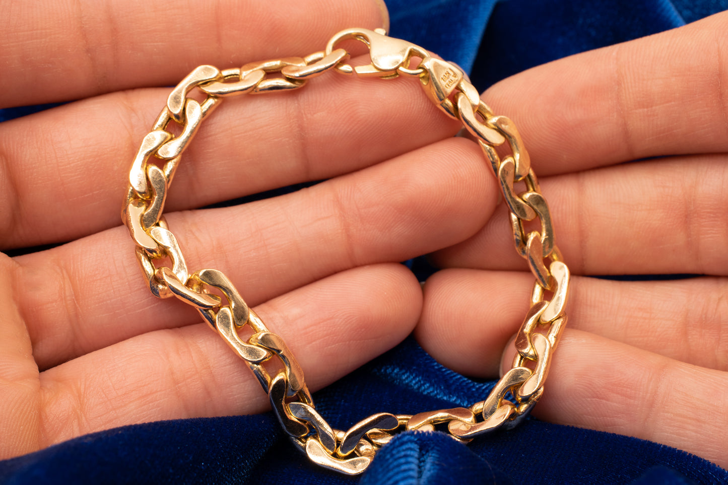 Vintage 14K Gold Flat Link Bracelet