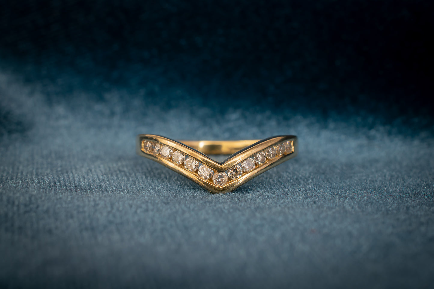 Vintage 14k Chevron Diamond Ring