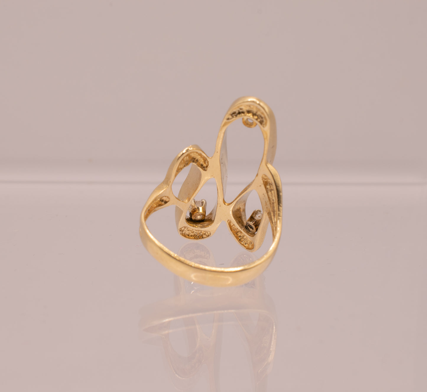 Retro 14k Freeform Diamond Ring
