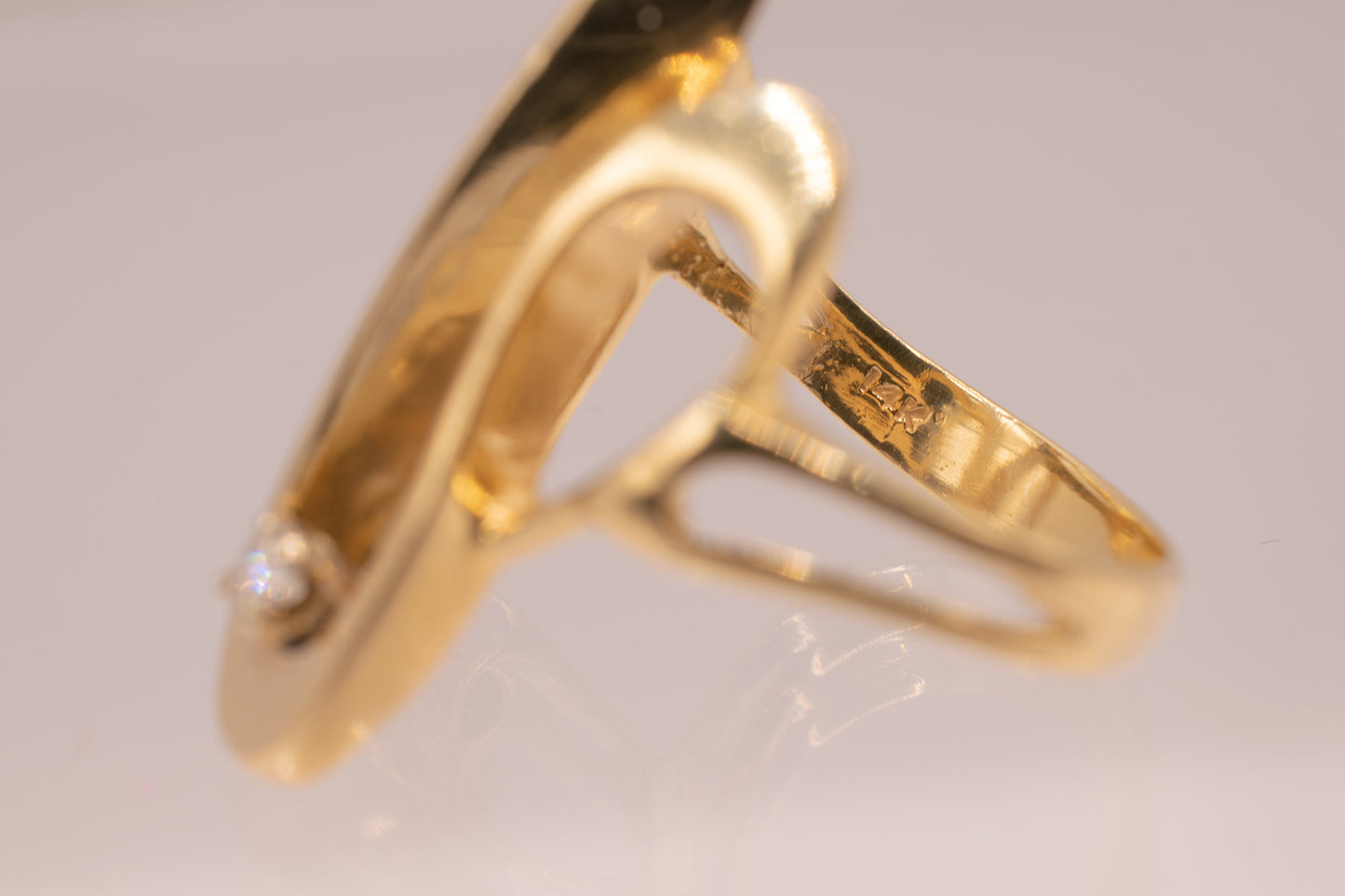 Retro 14k Freeform Diamond Ring