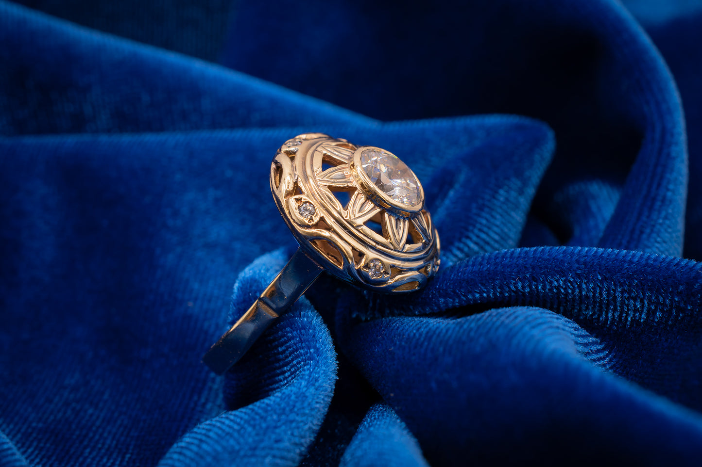 Vintage 14k UFO ring