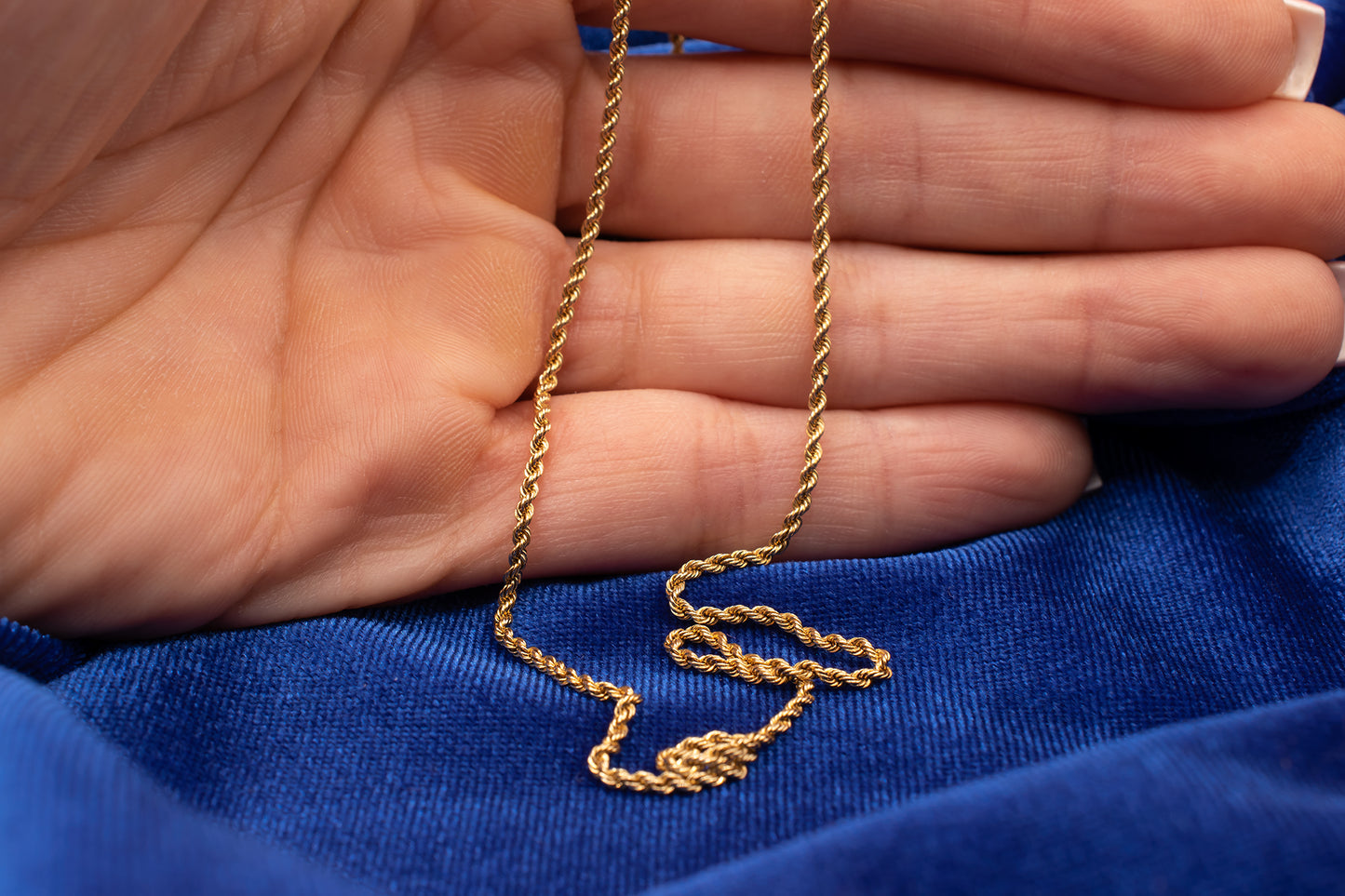 Vintage 14k Yellow Gold Choker Style Rope Chain