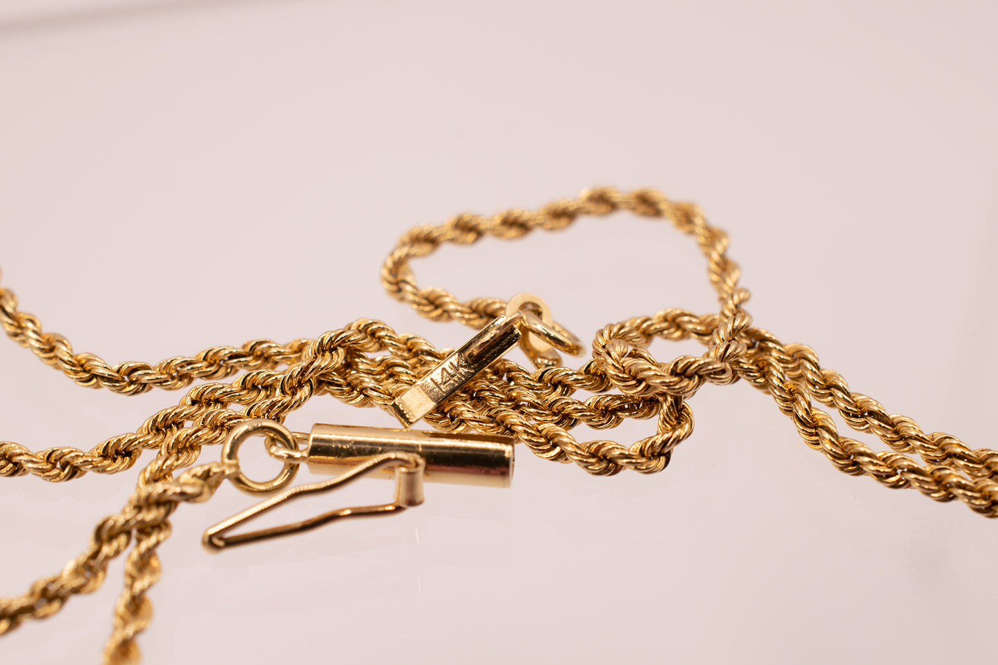 Vintage 14k Yellow Gold Choker Style Rope Chain