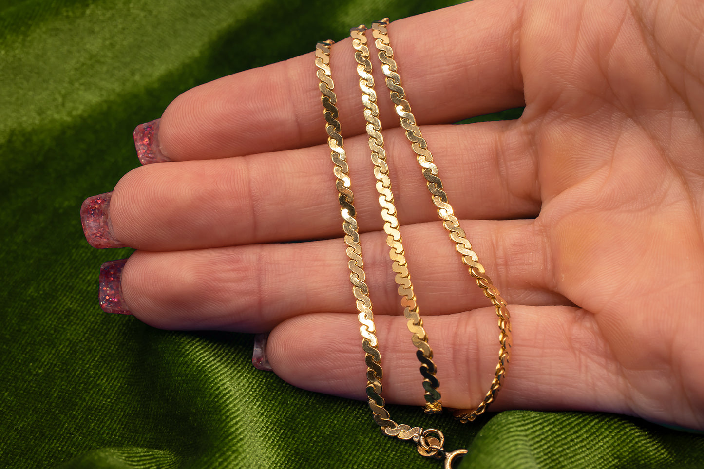 Vintage 14k Yellow Gold S Link Chain Necklace 18.5 Inches 2.5 mm.