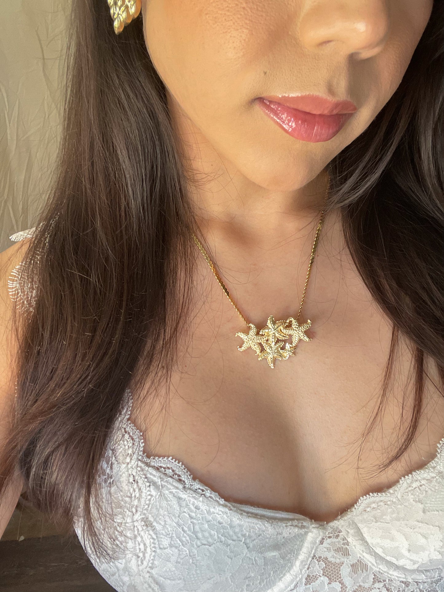 Vintage 14K Yellow Gold Starfish Ocean Theme Slide Pendant