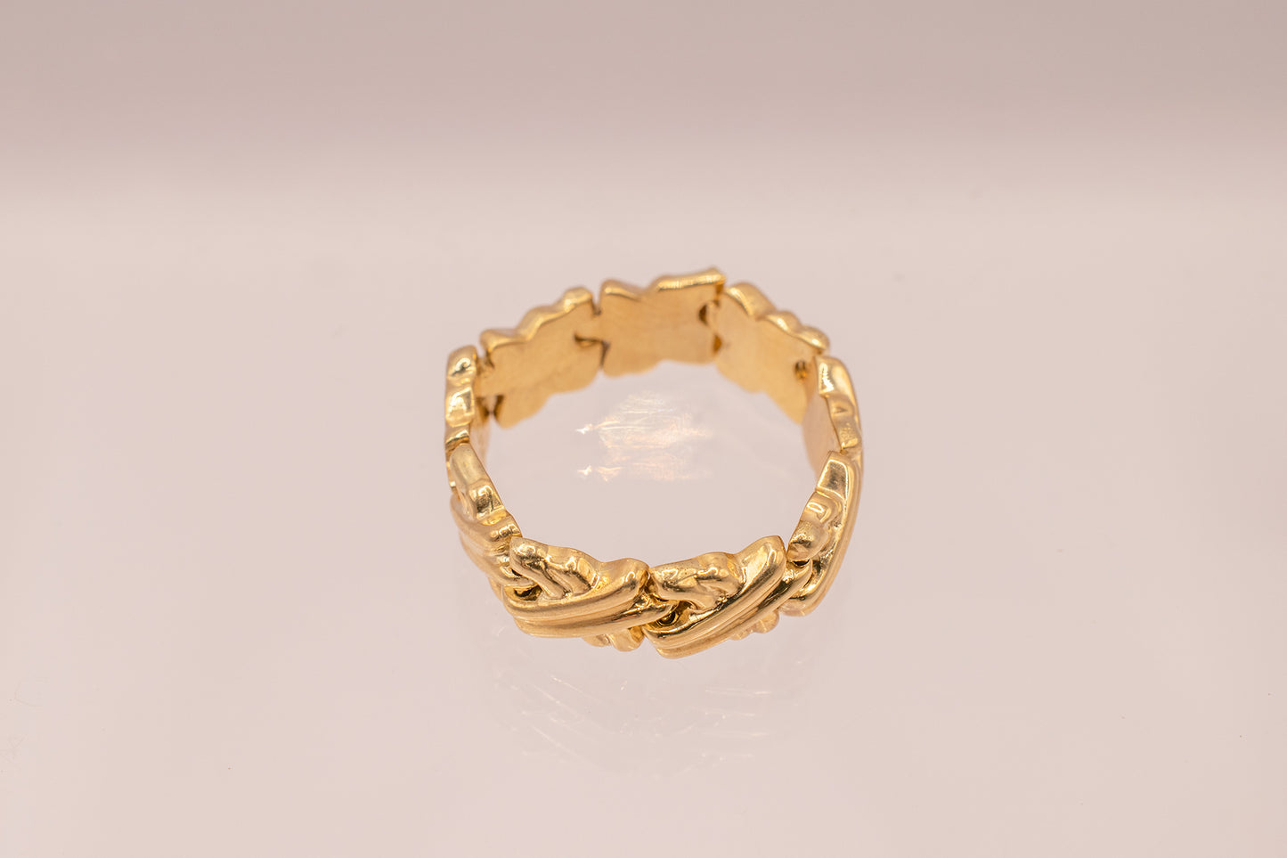 Vintage 14k Yellow Gold High Polish Flexible "X' Ring Size 7