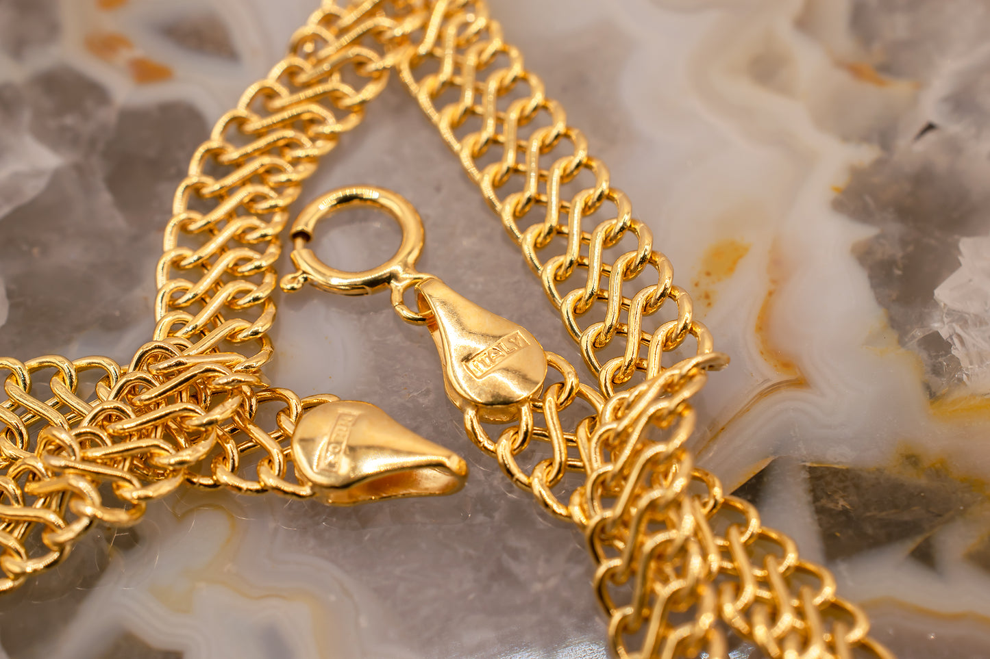 Vintage 14k Yellow Gold Italian Milor Infinity Link Bracelet 7.5 Inches