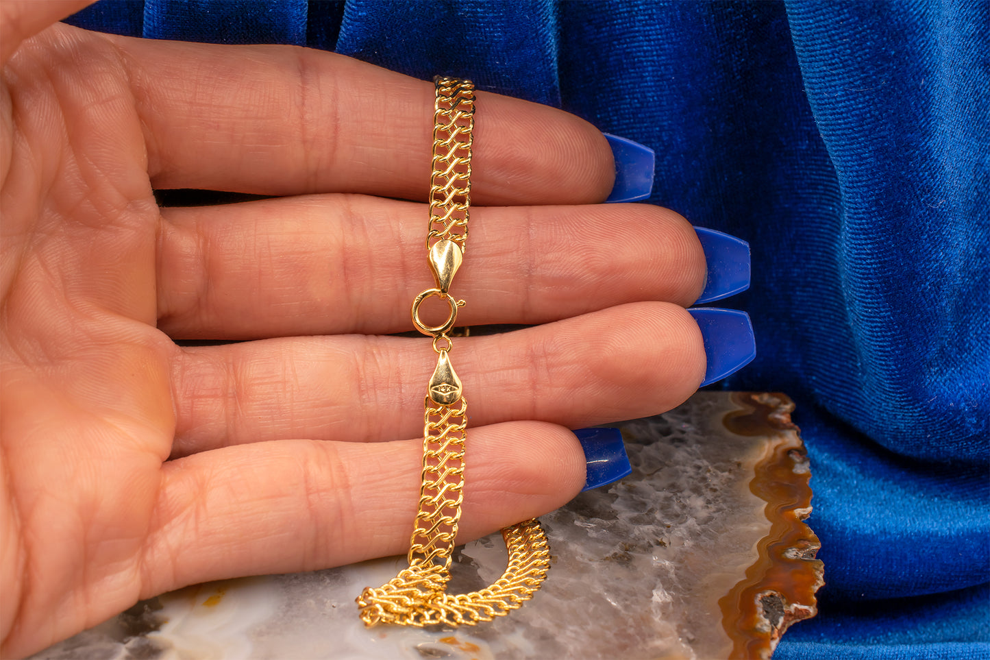 Vintage 14k Yellow Gold Italian Milor Infinity Link Bracelet 7.5 Inches