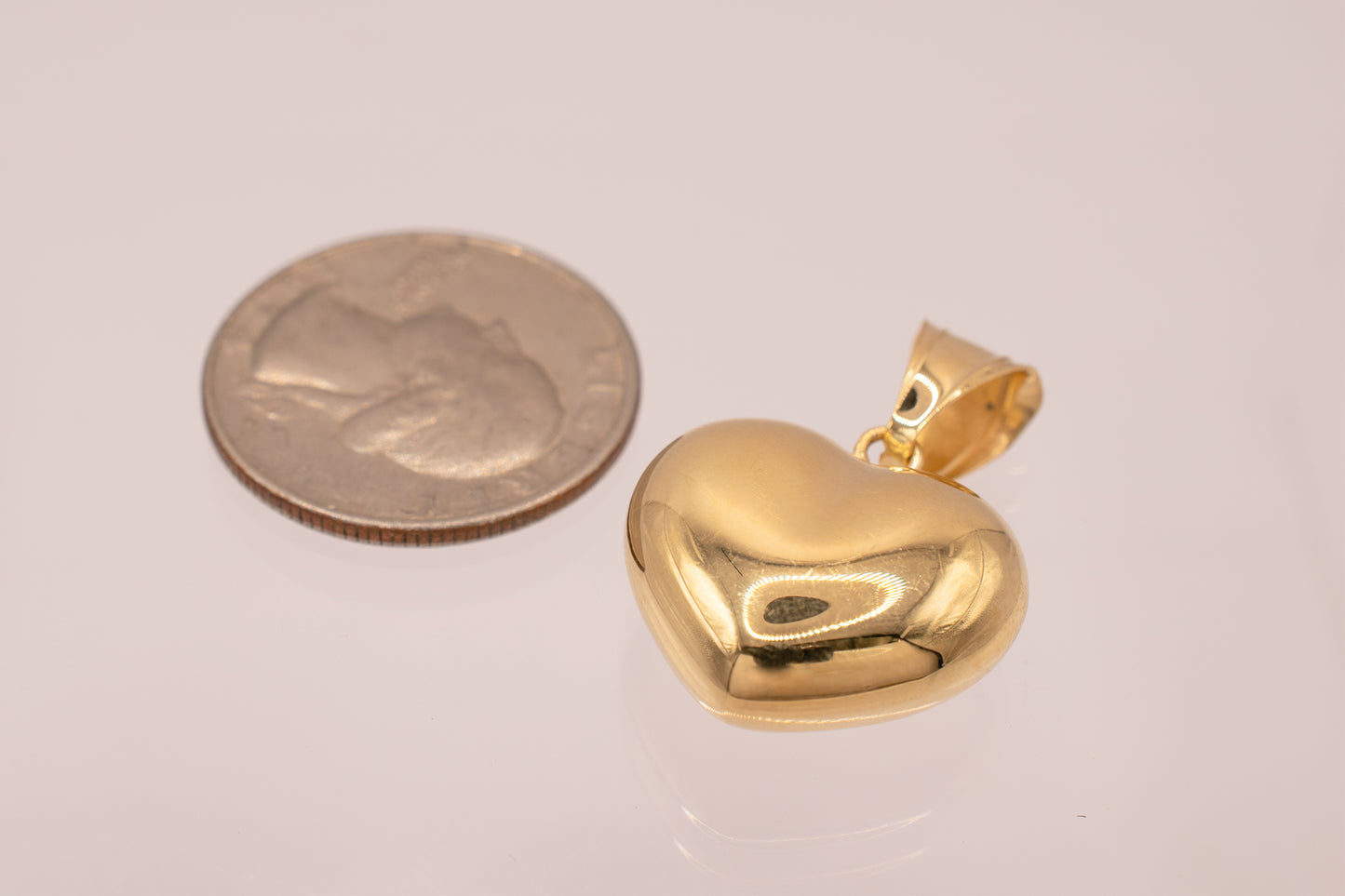 Vintage 14KT Yellow Gold Milor Italy Puffy Heart Pendant