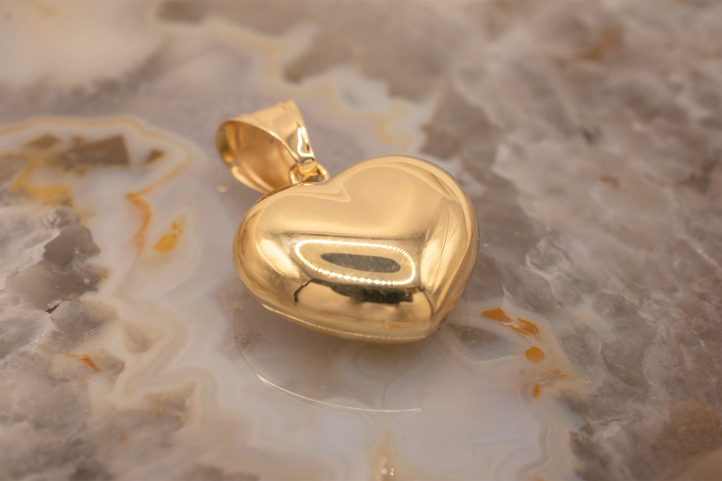 Vintage 14KT Yellow Gold Milor Italy Puffy Heart Pendant