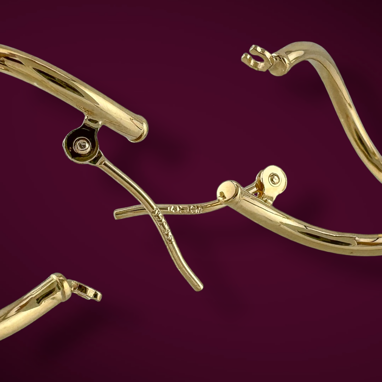 Vintage 14K Yellow Gold Spiral Twist Hoop Earrings 1.7g 1.27" 19mm