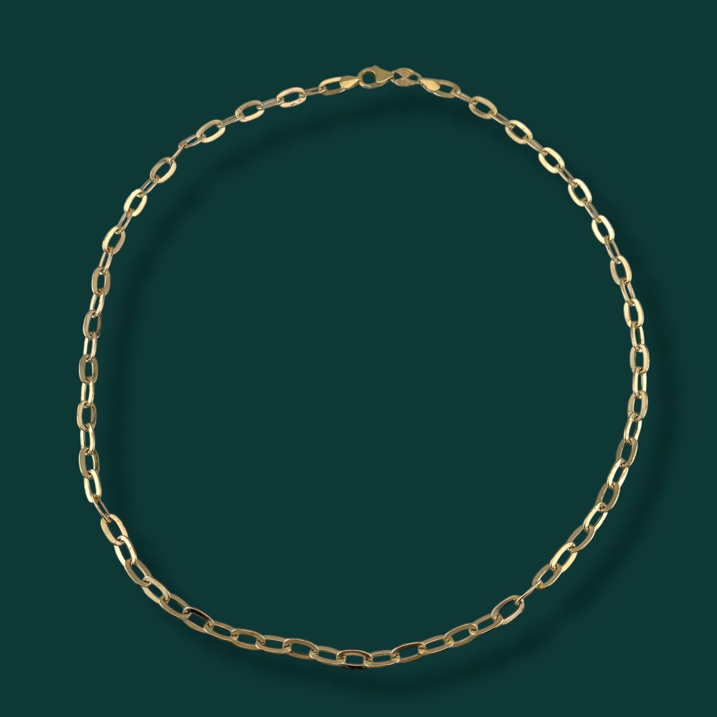 Vintage 14K Yellow Gold Oval Link Chain Necklace Estate Gold Jewelry