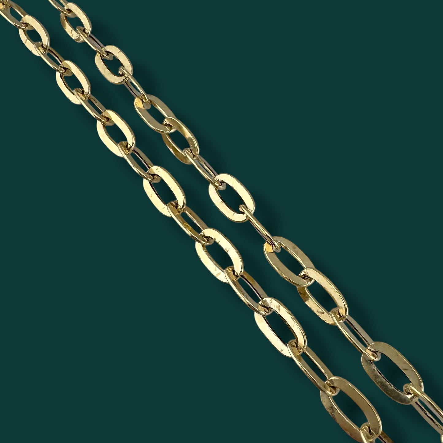 Vintage 14K Yellow Gold Oval Link Chain Necklace Estate Gold Jewelry