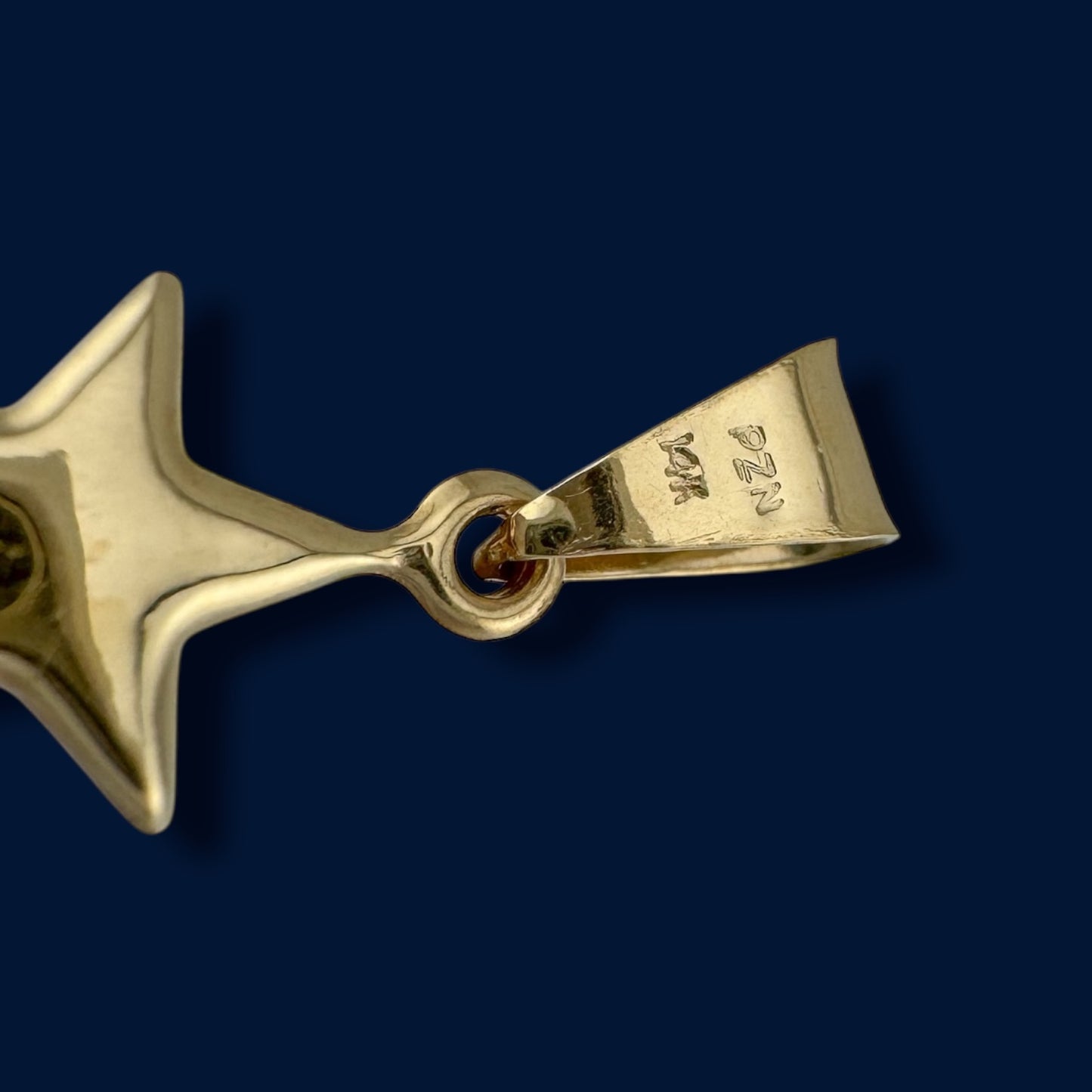 Vintage 14k Gold Crescent Moon and Star Pendant Charm Celestial Dangle