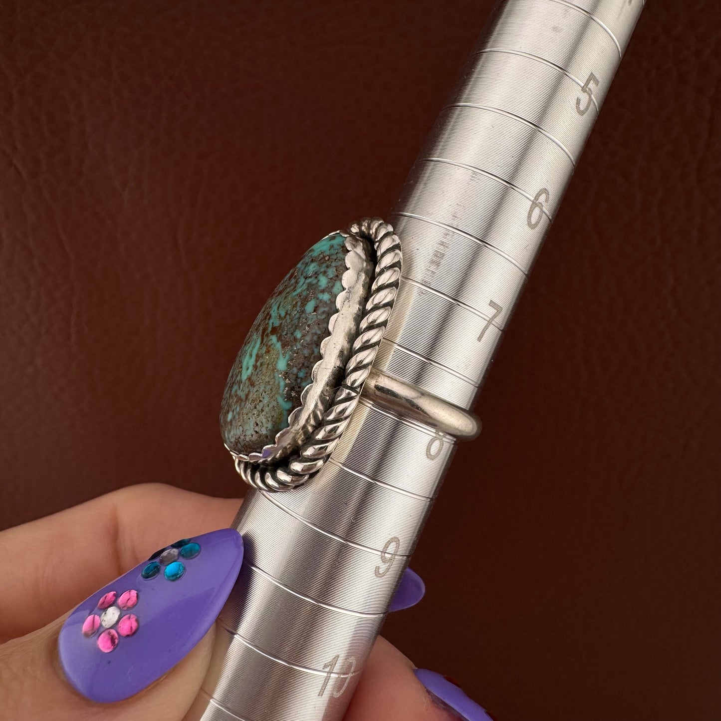 Vintage Sterling Silver Turquoise Southwestern Statement Signed Ring