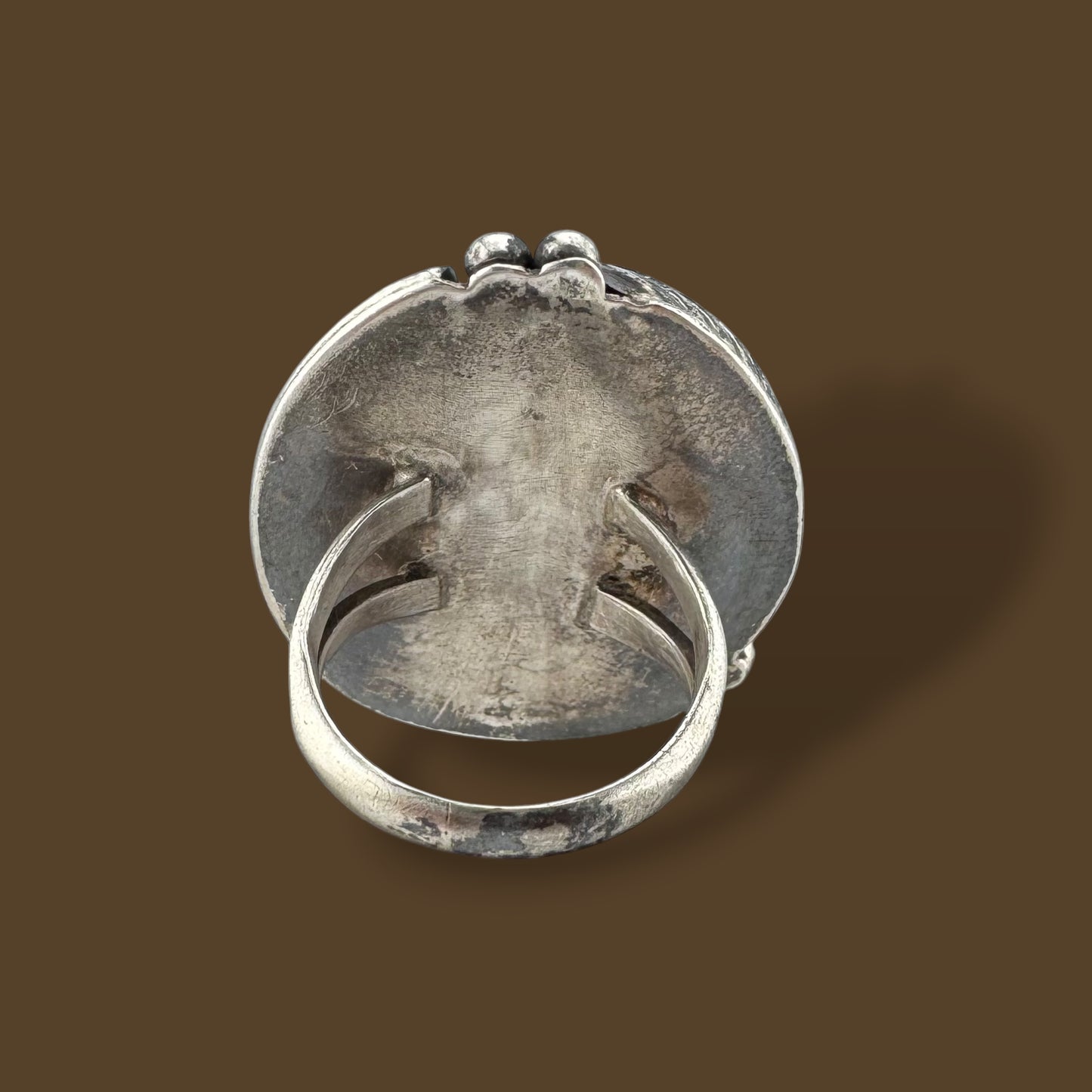 Vintage Southwestern Sterling Silver Turquoise Feather Statement Ring