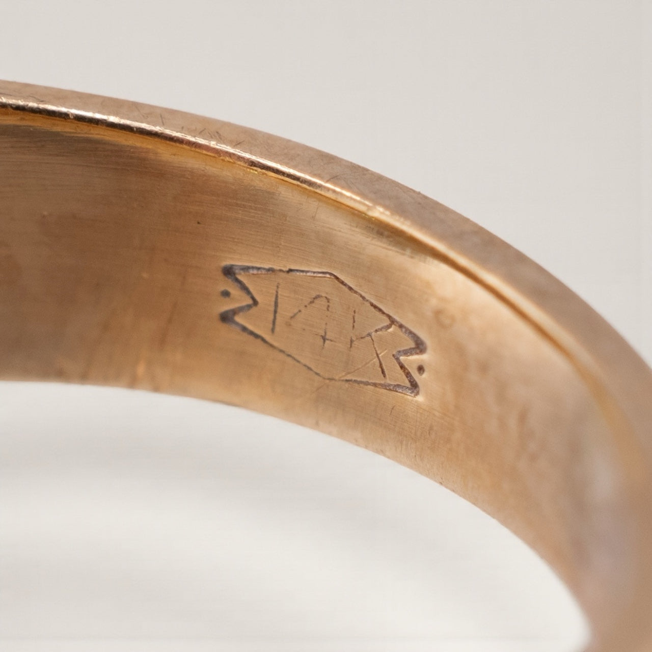 Retro 1950s–1960s Vintage 14K Yellow Gold Diamond Buckle Ring Textured Design