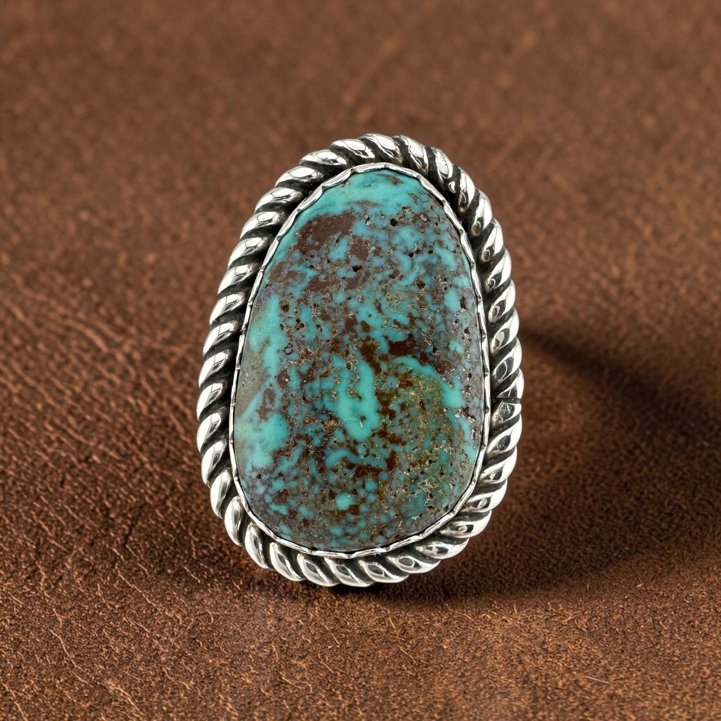 Vintage Sterling Silver Turquoise Southwestern Statement Signed Ring