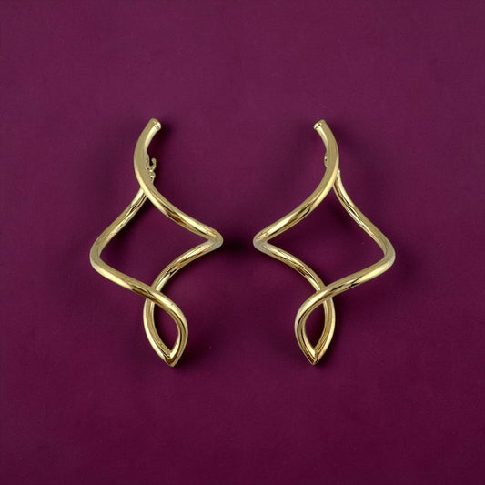 Vintage 14K Yellow Gold Spiral Twist Hoop Earrings 1.7g 1.27" 19mm