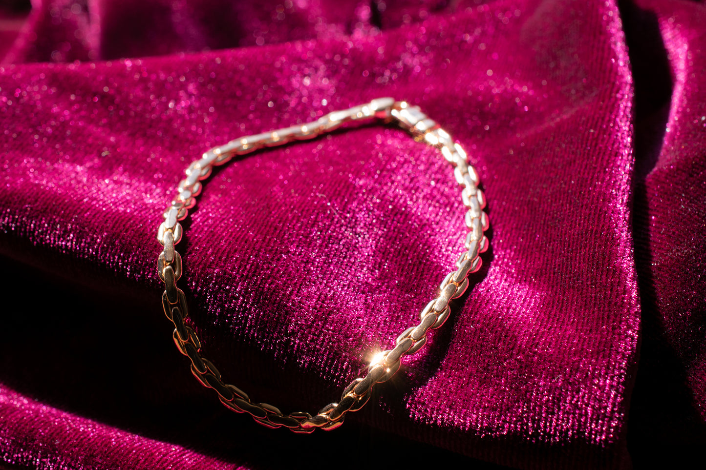 14K Rose Gold Fancy Interlocking Link Bracelet