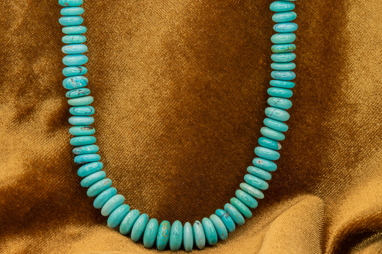 Vintage Sterling Silver Turquoise Beaded Necklace