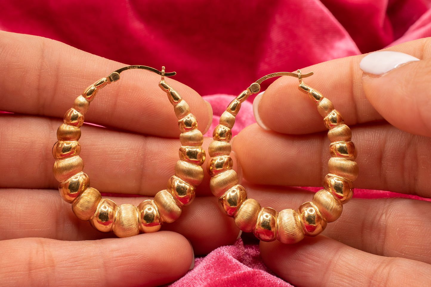 Vintage 14k Yellow Gold Bubble Hoops