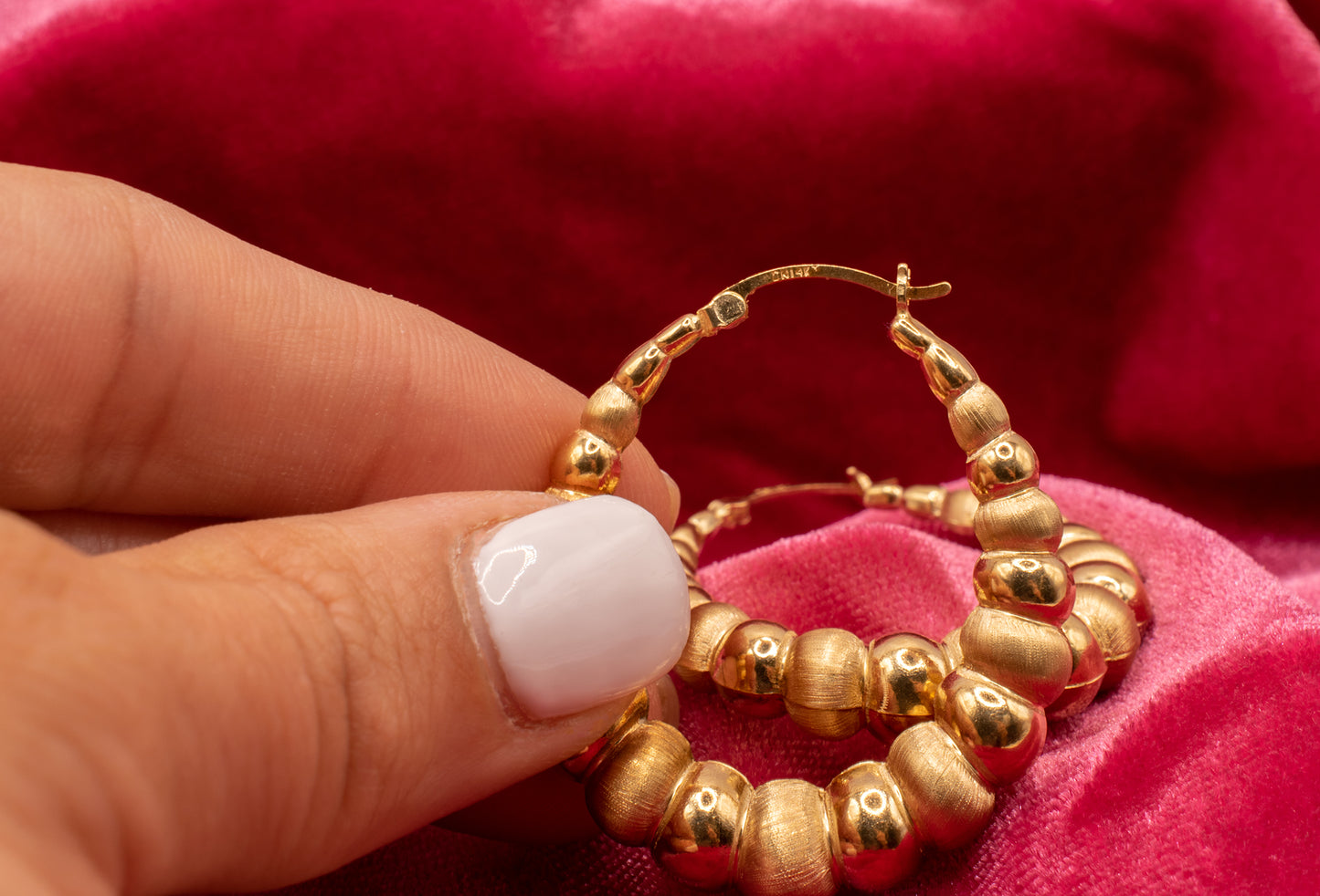 Vintage 14k Yellow Gold Bubble Hoops