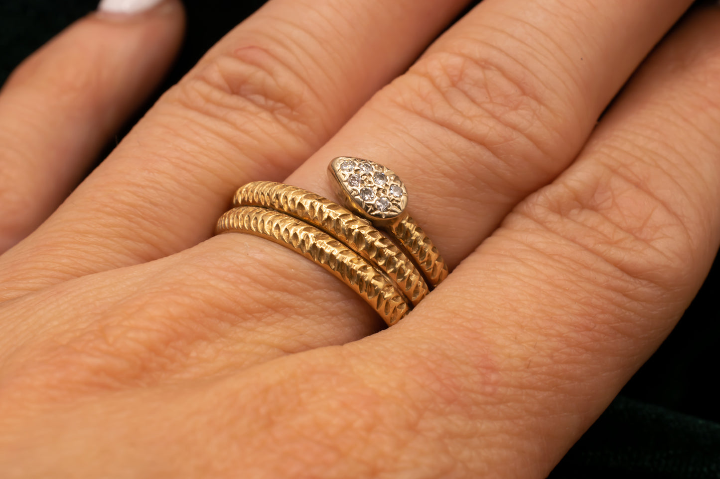 Vintage 14k Spiral Diamond Ring