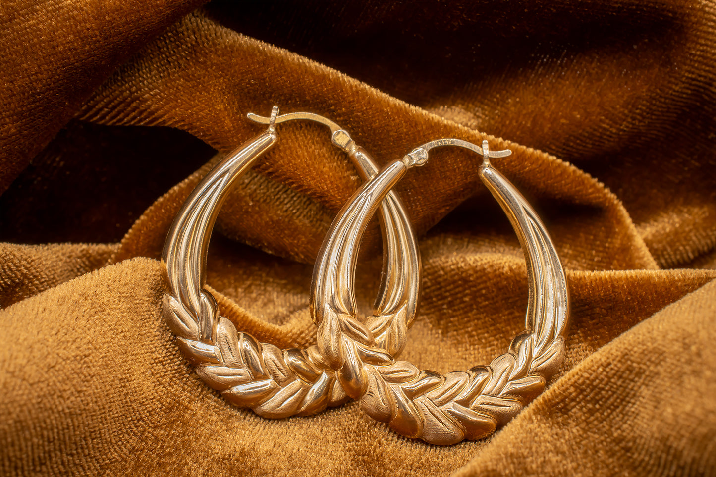 Vintage 14k Braided Hoops