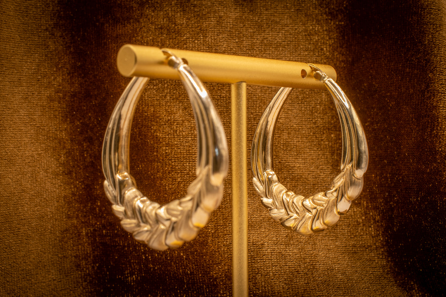 Vintage 14k Braided Hoops