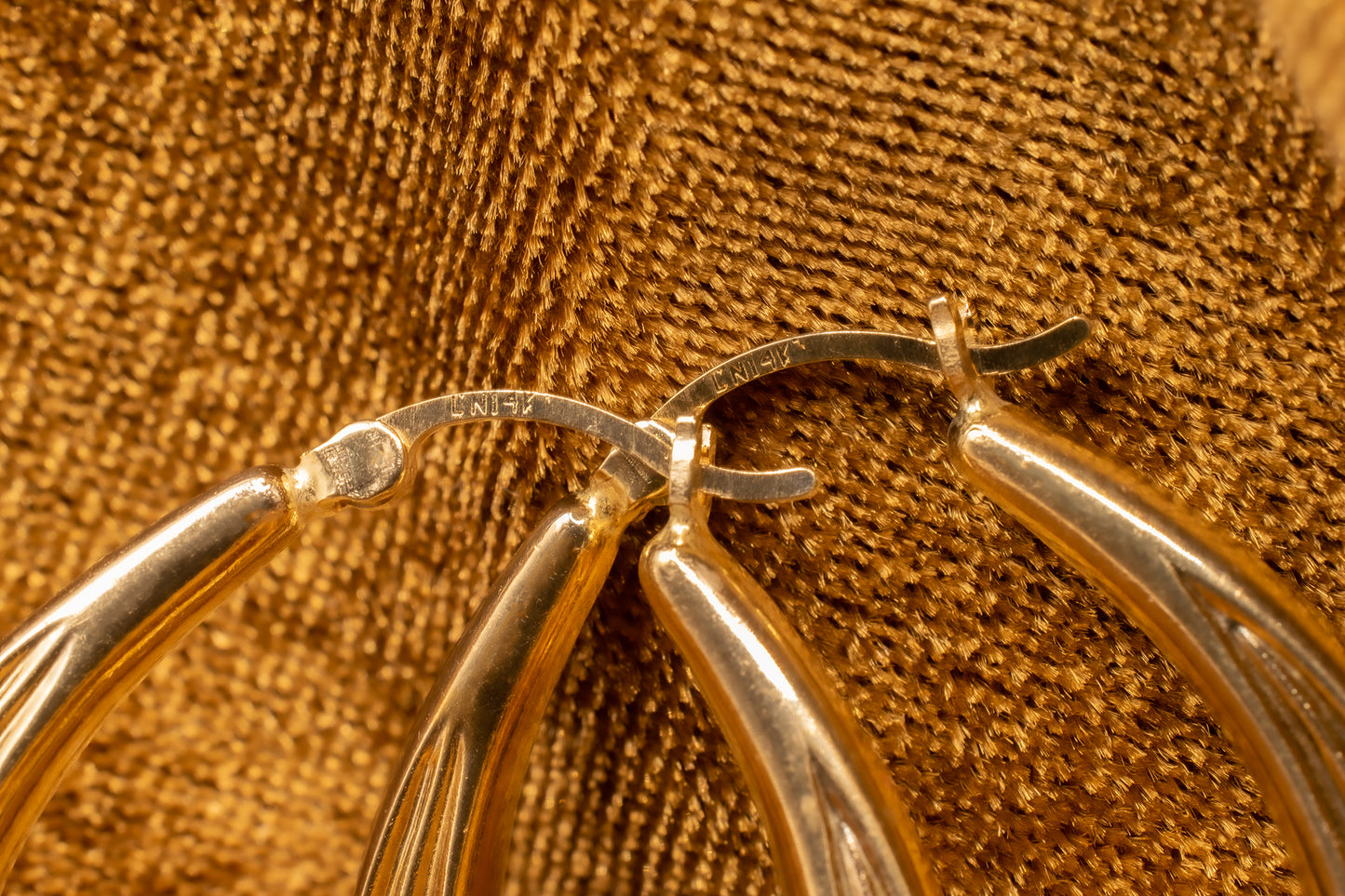 Vintage 14k Braided Hoops