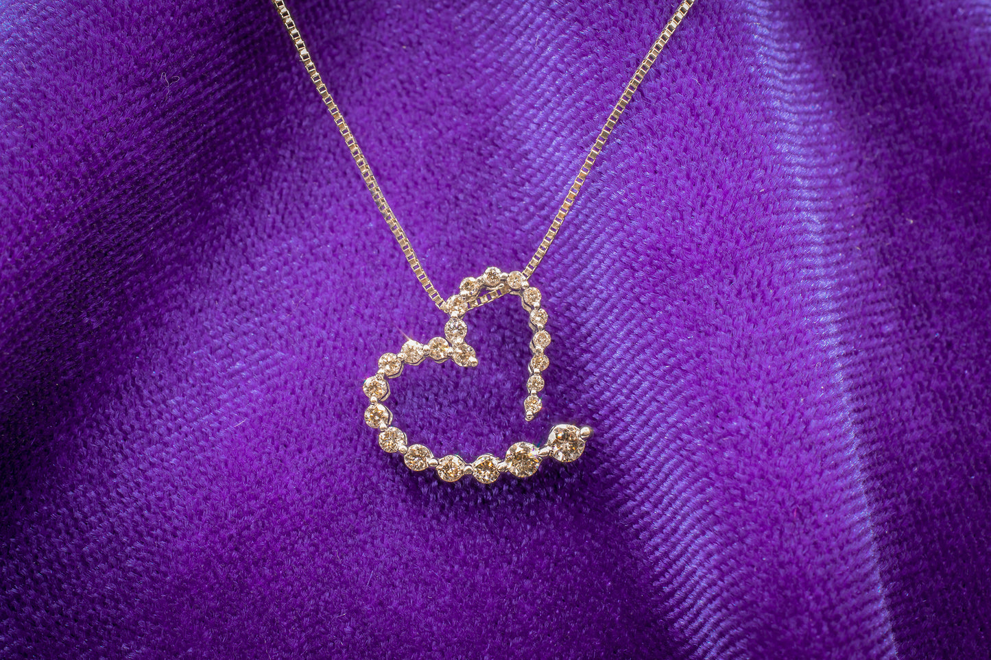 Vintage 14k Diamond Heart Necklace