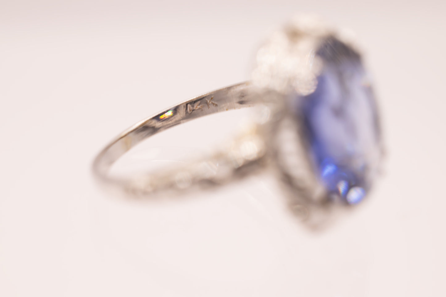 Vintage 14k Lab Grawn Sapphire Cocktail Ring